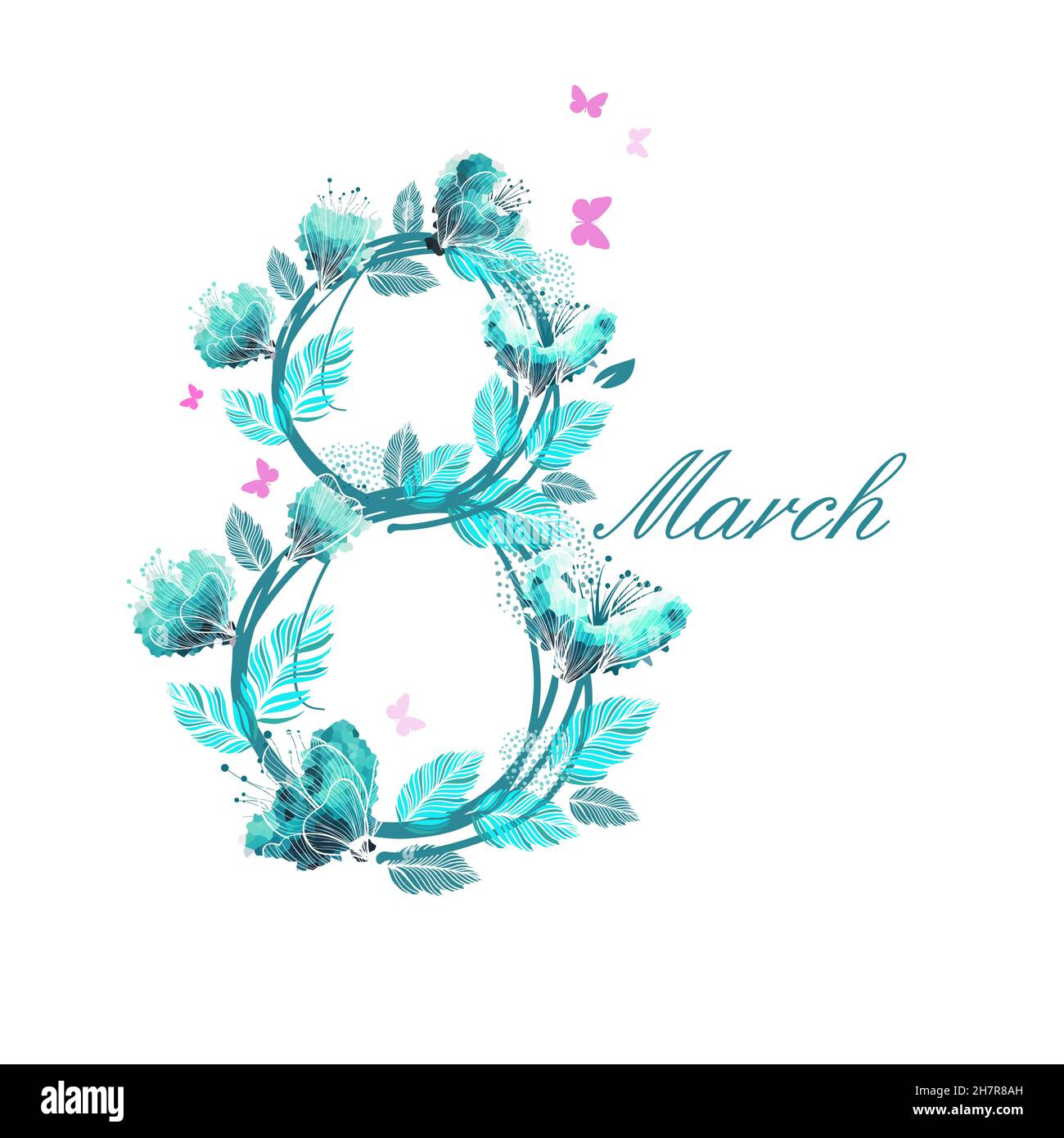 March 8. Happy Women's Day. Vector illustration Stock Vector Image ...