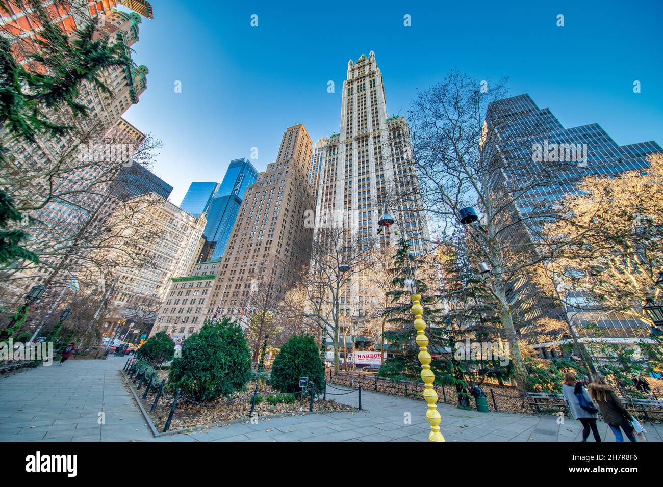 NEW YORK CITY, USA - DECEMBER 4TH, 2018: Buildings of Downtown Manhattan in winter season Stock Photo