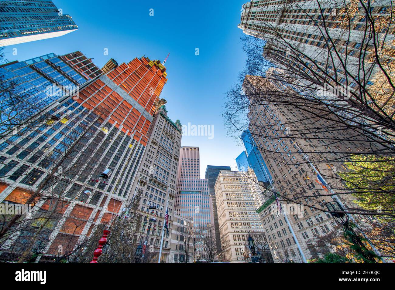 NEW YORK CITY, USA - DECEMBER 4TH, 2018: Buildings of Downtown Manhattan in winter season Stock Photo
