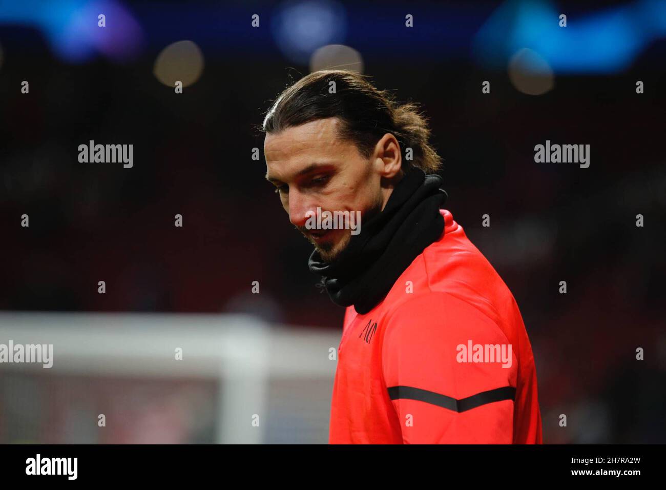 Madrid, Spain. 24th Nov, 2021. Zlatan Ibrahimovic forward from AC Milan, warming-up the UEFA Champions League group stage against Atletico de Madrid at the Wanda Metropolitano stadium. (Photo by: Ivan Abanades Medina Credit: CORDON PRESS/Alamy Live News Stock Photo