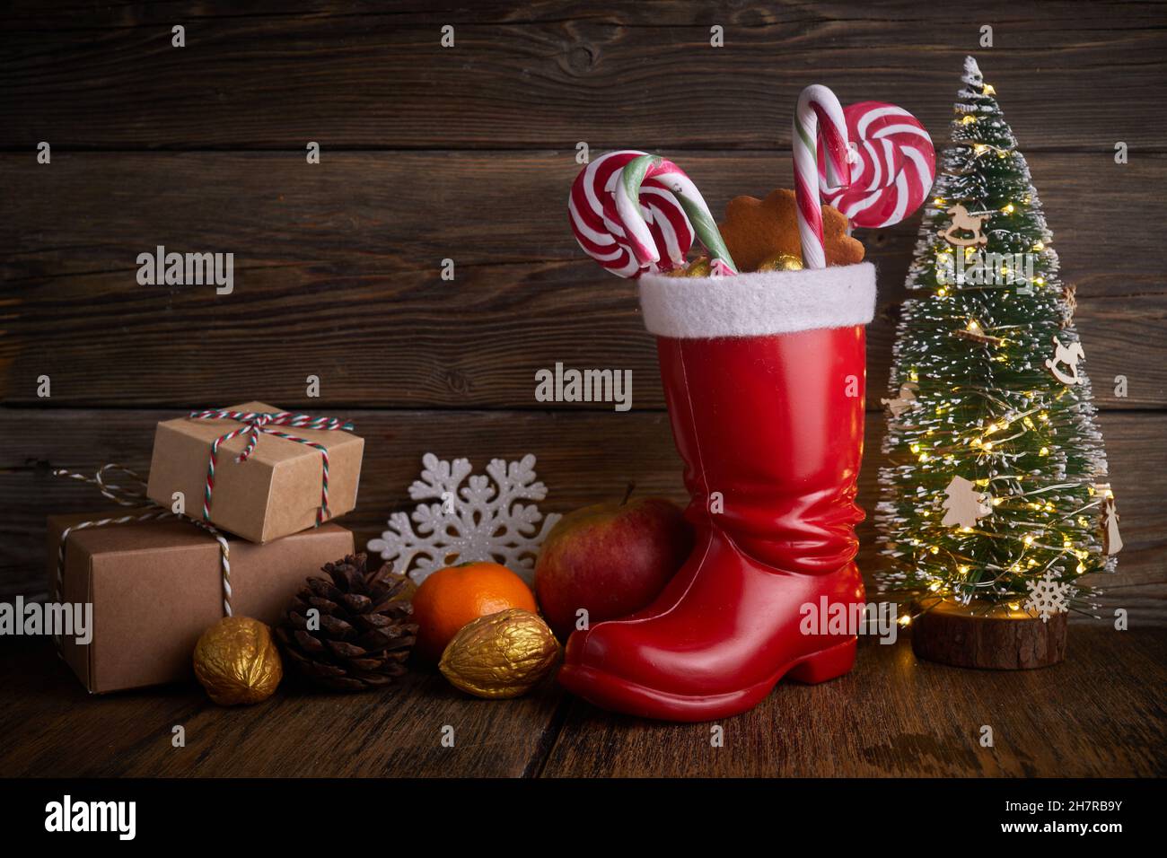 Santa boots with sweets and gifts for St. Nicholas Day on December 6th ...