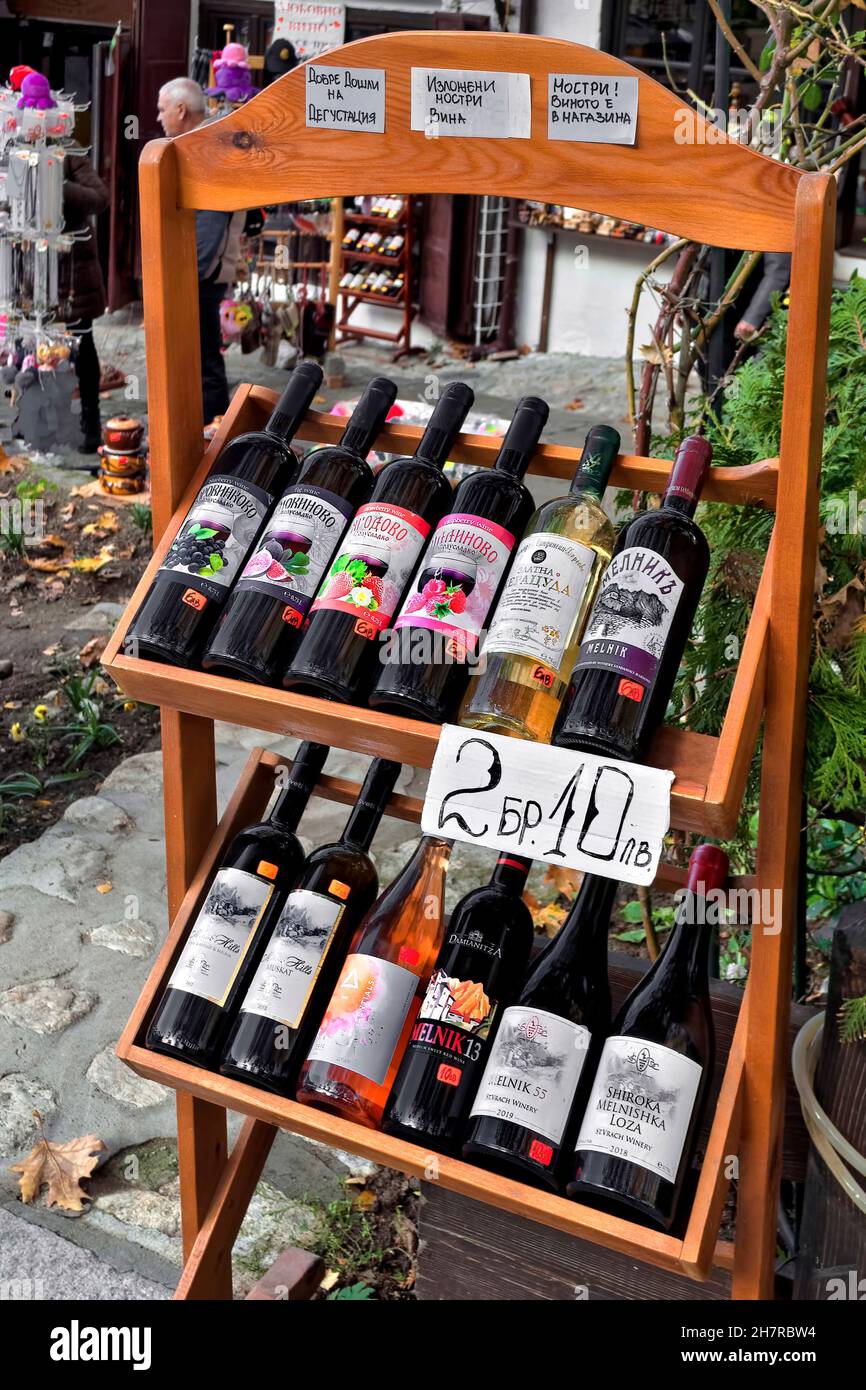 sale of wine produced in a small winery in Melnik,center of the region