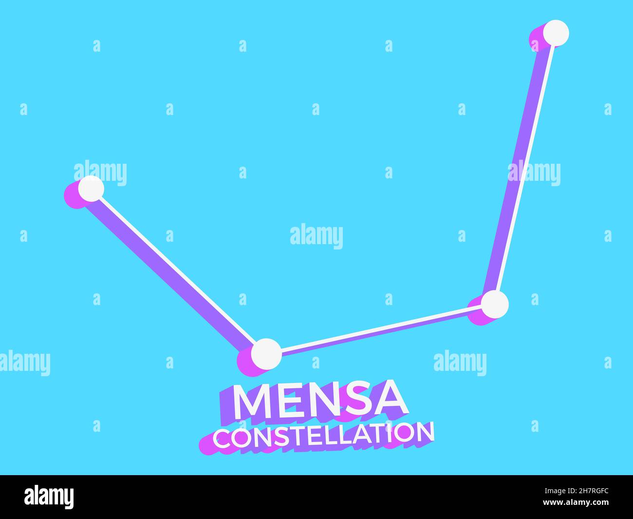 Mensa constellation 3d symbol. Constellation icon in isometric style on ...