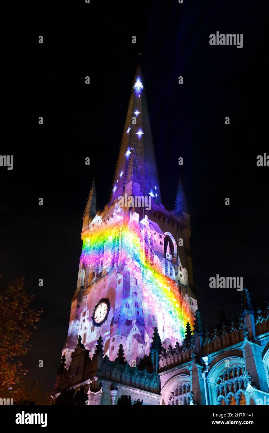 Wakefield cathedral projection lightshow hires stock photography and