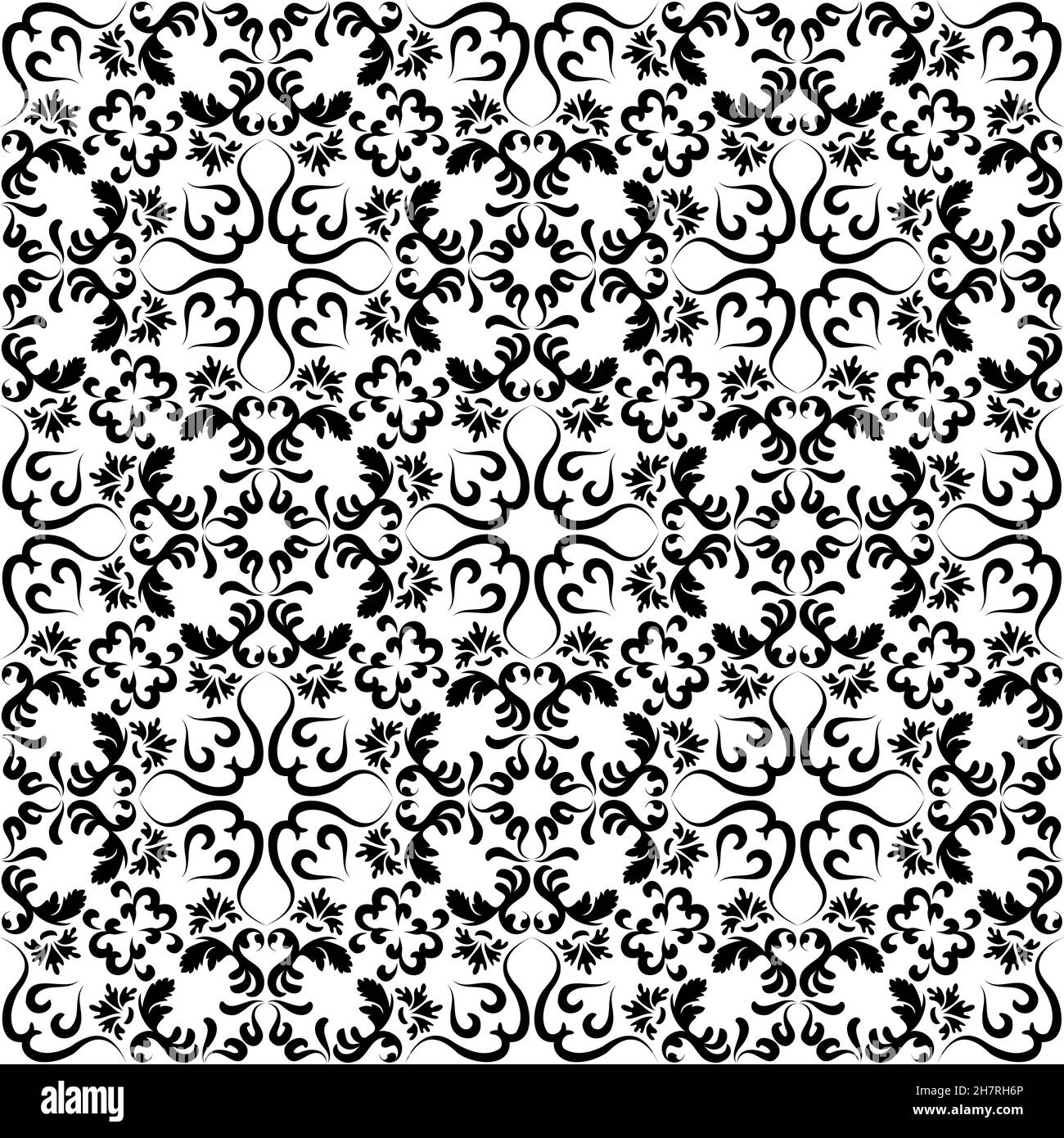 Beautiful antique black and white ornament. Seamless vintage Victorian style wallpaper. Modern Arabic pattern. Background, wallpaper, wrapping Stock Vector