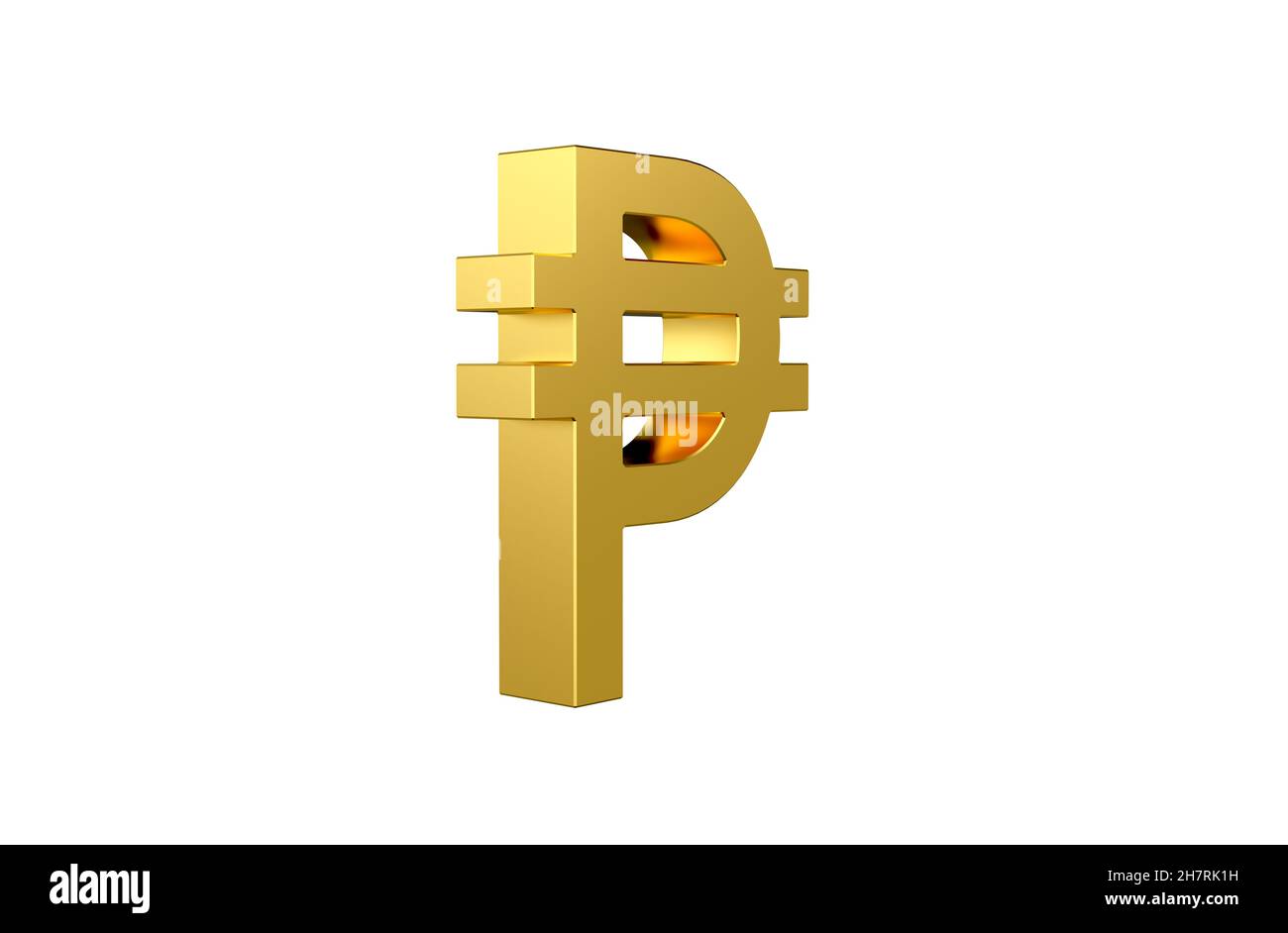 3d rendering of golden Philippine peso icon Stock Photo