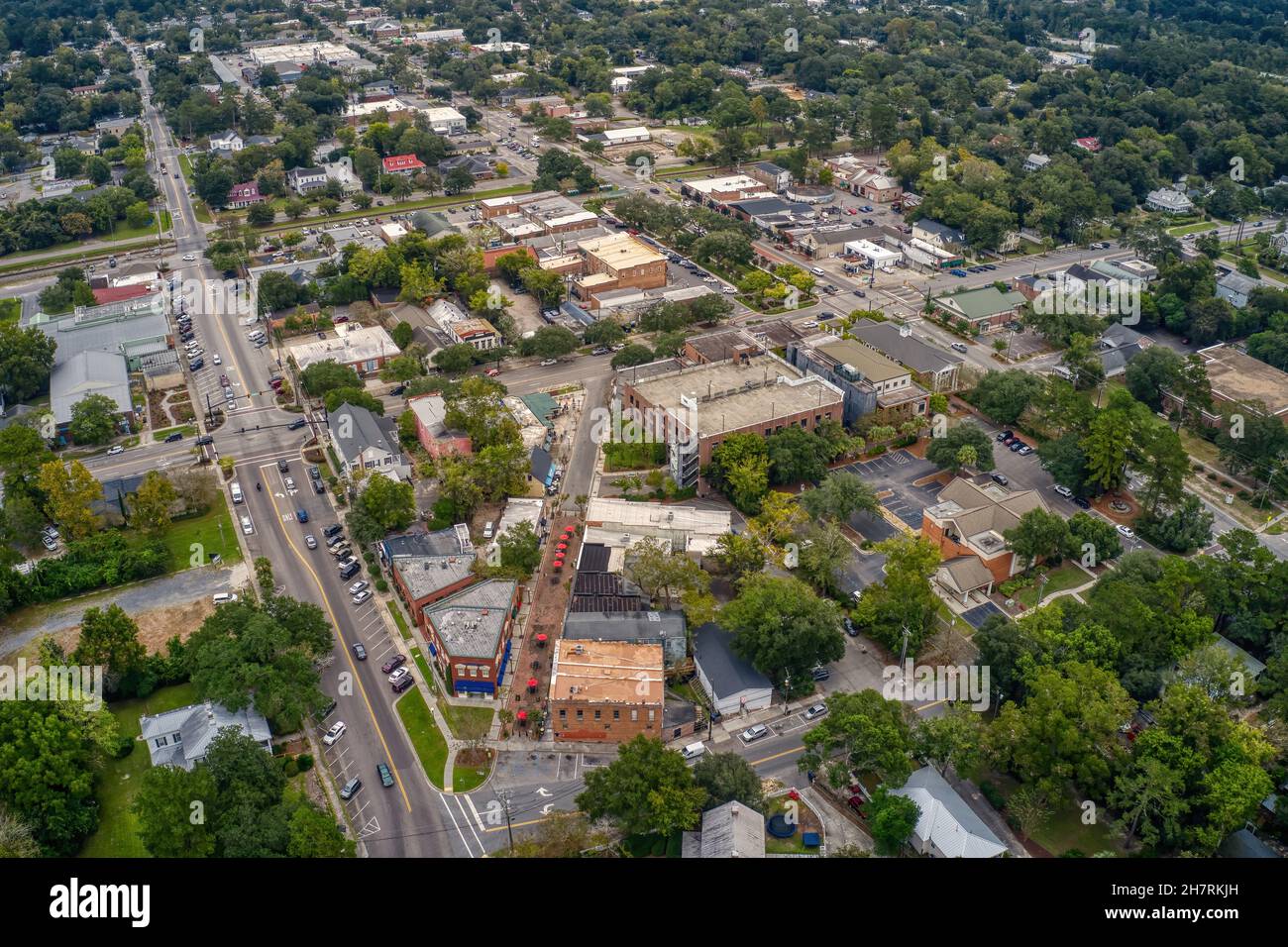 Beautiful aerial view of the Charleston Suburb of Summerville, South