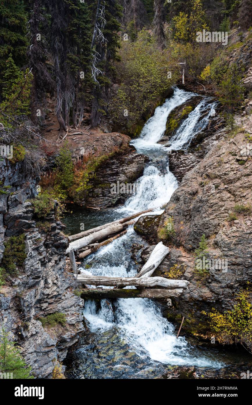 Tumalo creek small waterfall Stock Photo