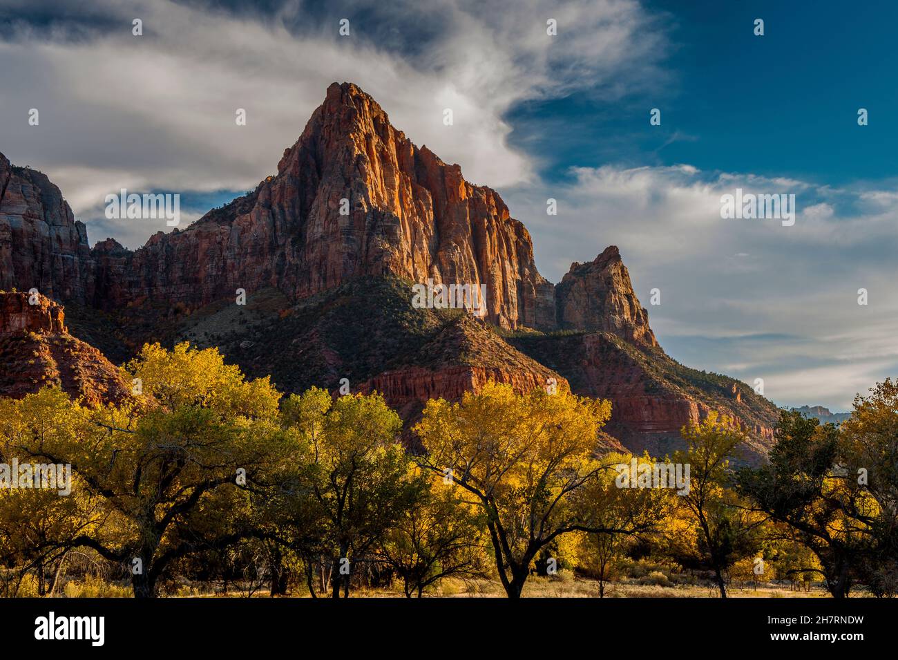 The Watchman, Zion National Park, Utah Stock Photo