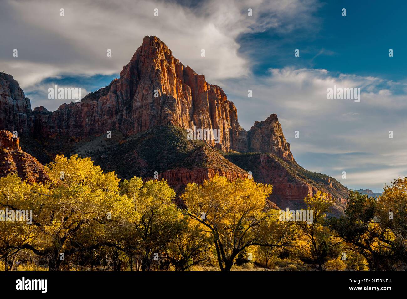 The Watchman, Zion National Park, Utah Stock Photo