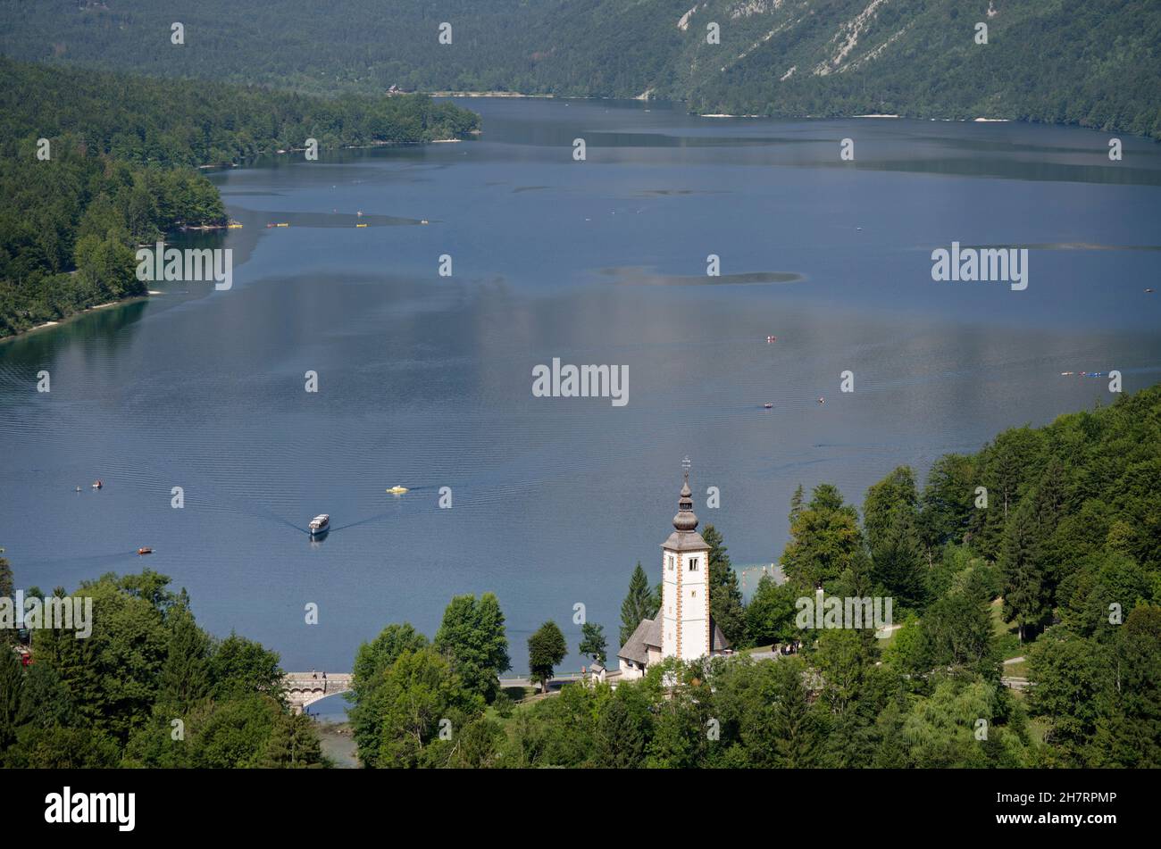 St John the Baptist Church Lake Bohinj Triglav National Park  Slovenia Stock Photo