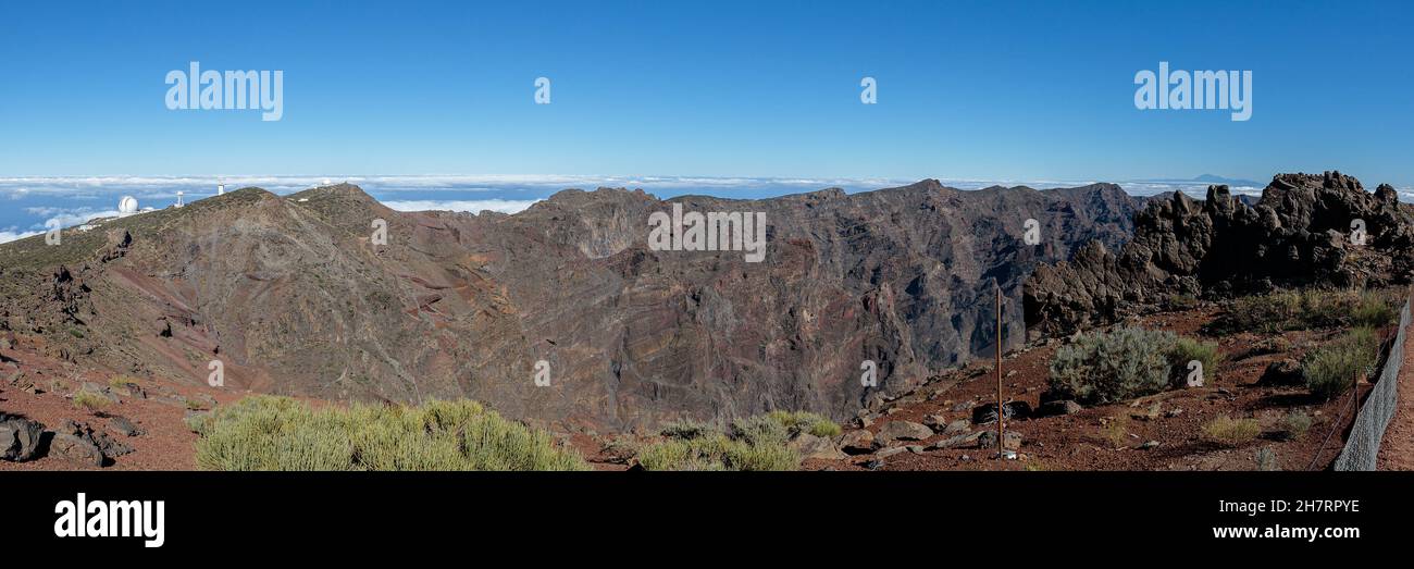 LA PALMA, CANARY ISLANDS, SPAIN - November 08, 2021. Big telescopes at highest peak of La Palma, Cary Islands Stock Photo
