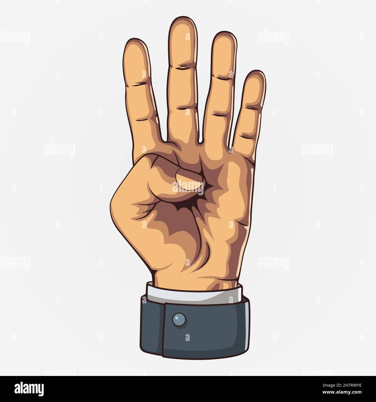 Hand showing four count. Clean vector illustration Stock Vector Image ...
