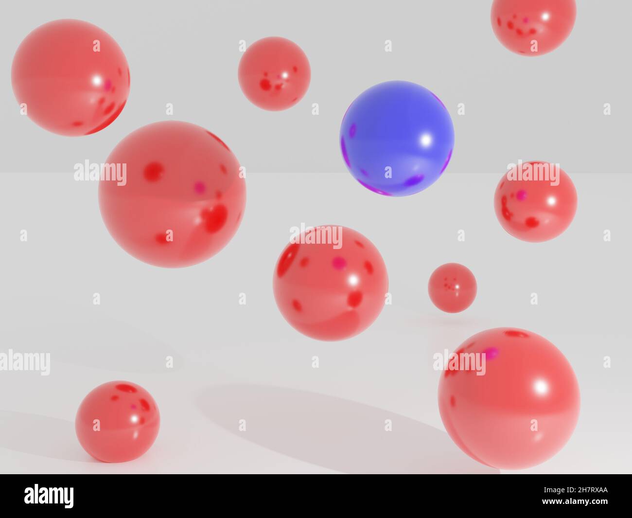 3d render red falling balls hi-res stock photography and images - Alamy