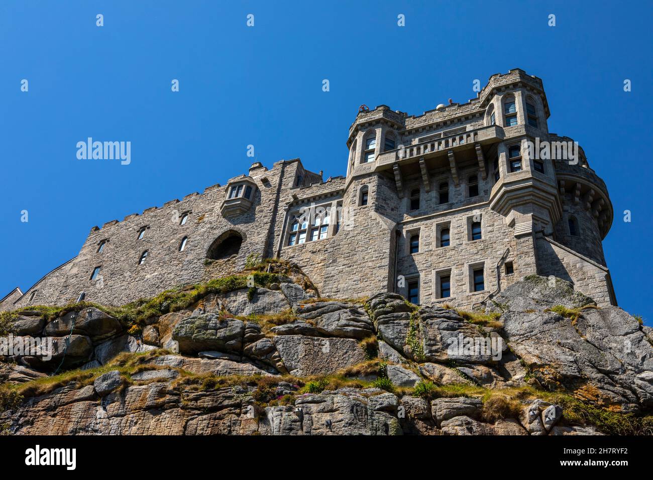 The castle on the historic st. Michaels Mount in Cornwall, UK. Stock Photo