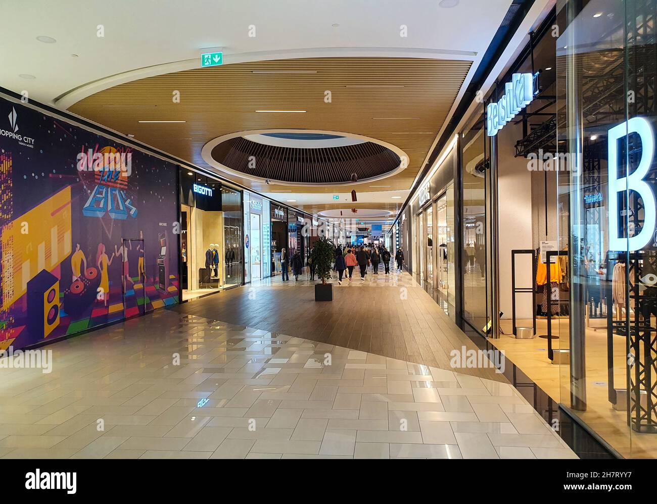 TARGU MURE, ROMANIA - Oct 24, 2021: A beautiiful view from Inside the  modern Shopping Mall in Targu Mures city, Romania Stock Photo - Alamy