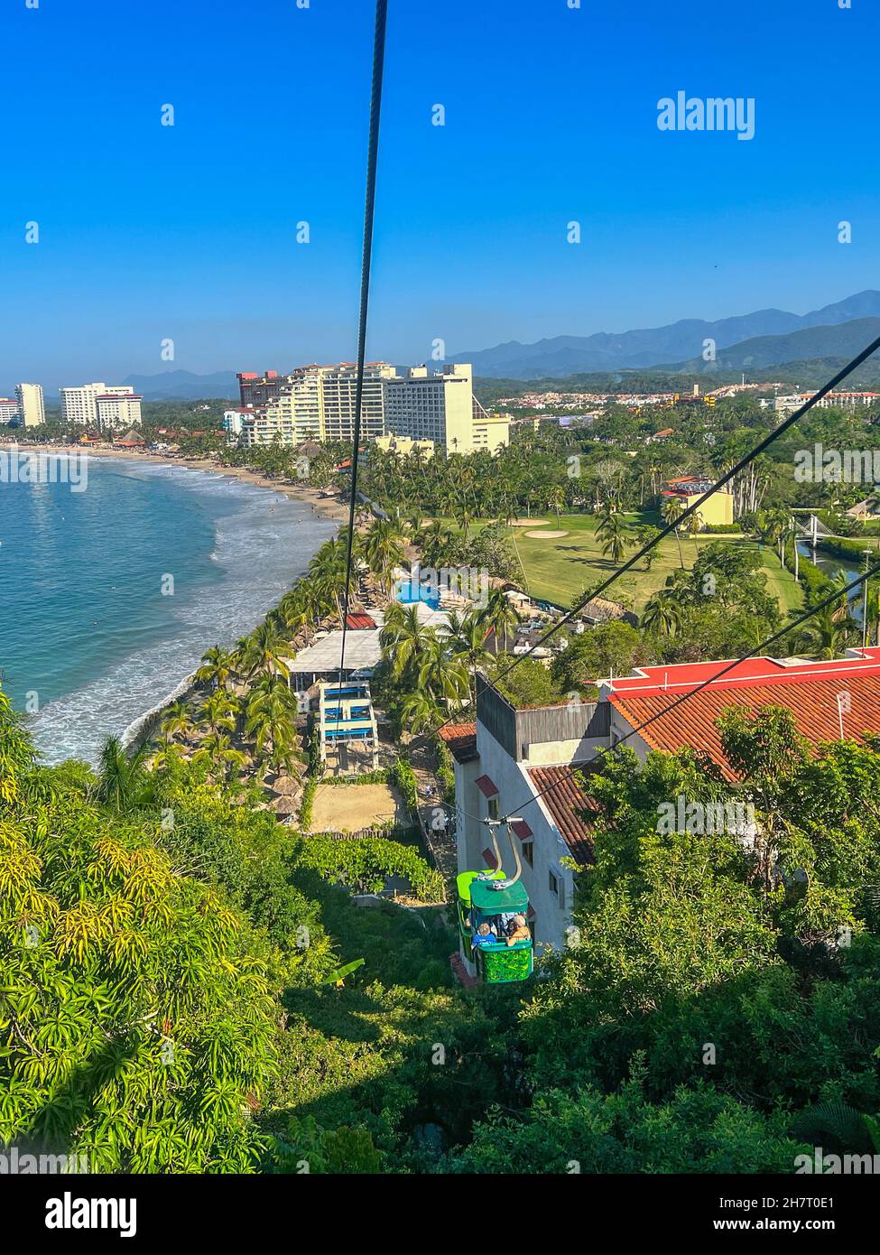 Cable Car, Pacific Resort, Zihuatanejo, Ixtapa, Guerrero, Mexico Stock