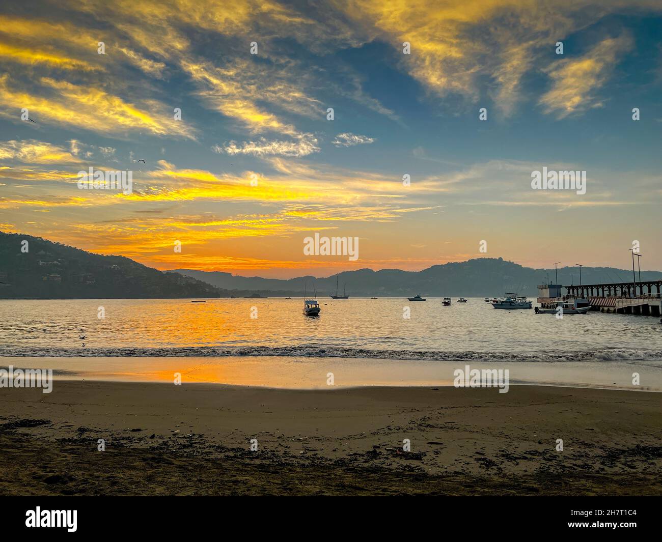 Sunrise, Fish Market, Zihuatanejo, Ixtapa, Guerrero, Mexico Stock Photo ...