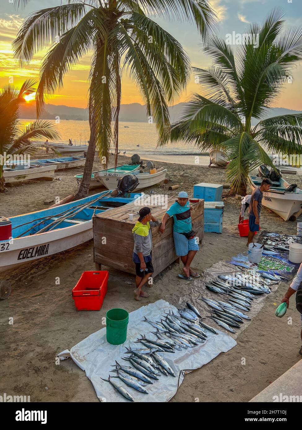 Sunrise, Fish Market, Zihuatanejo, Ixtapa, Guerrero, Mexico Stock Photo Alamy