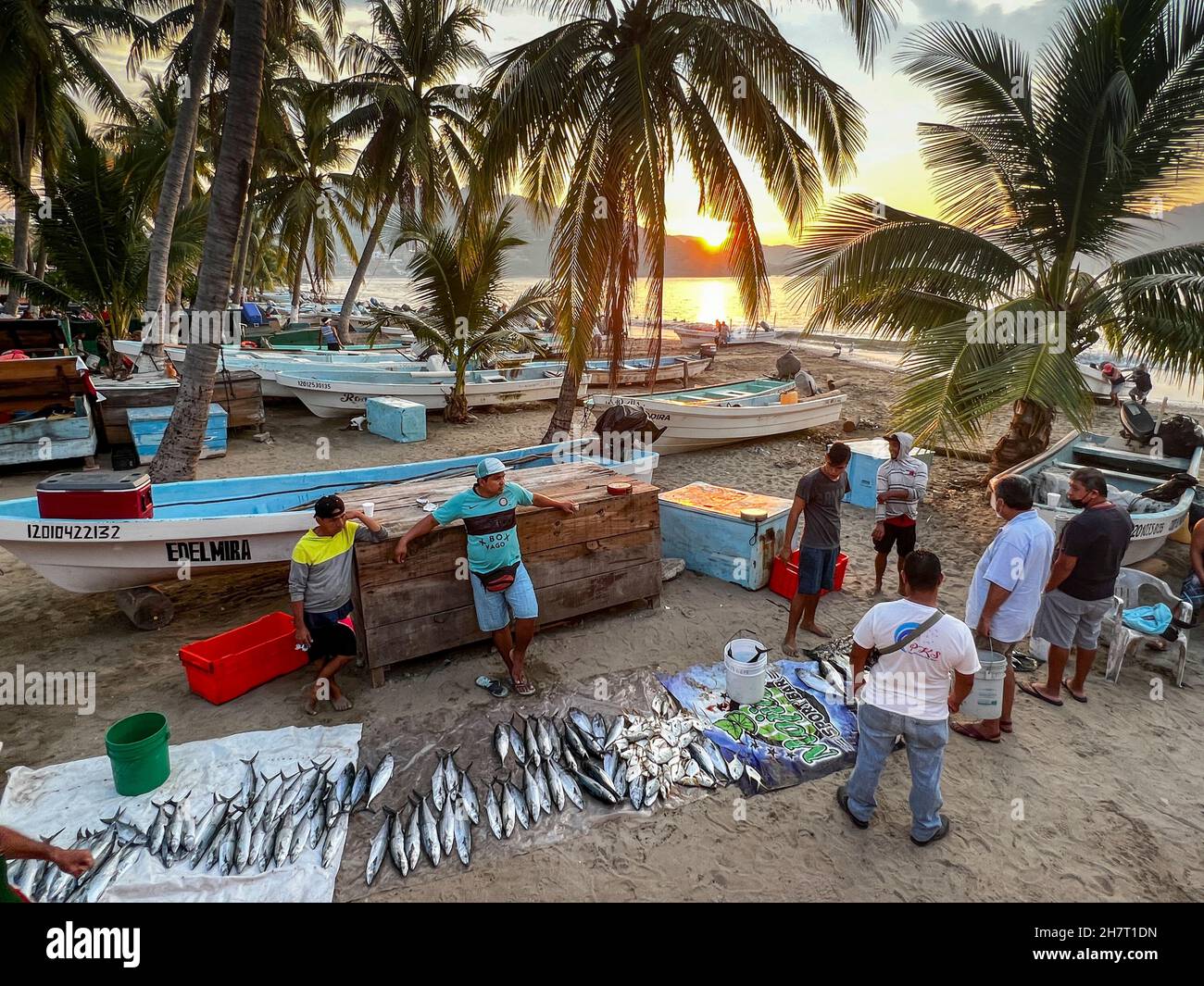Sunrise, Fish Market, Zihuatanejo, Ixtapa, Guerrero, Mexico Stock Photo Alamy