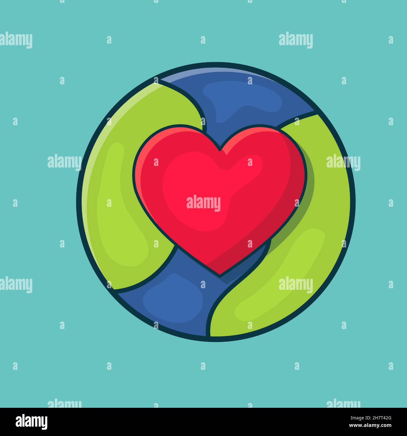 love earth concept symbol isolated vector illustration Stock Vector