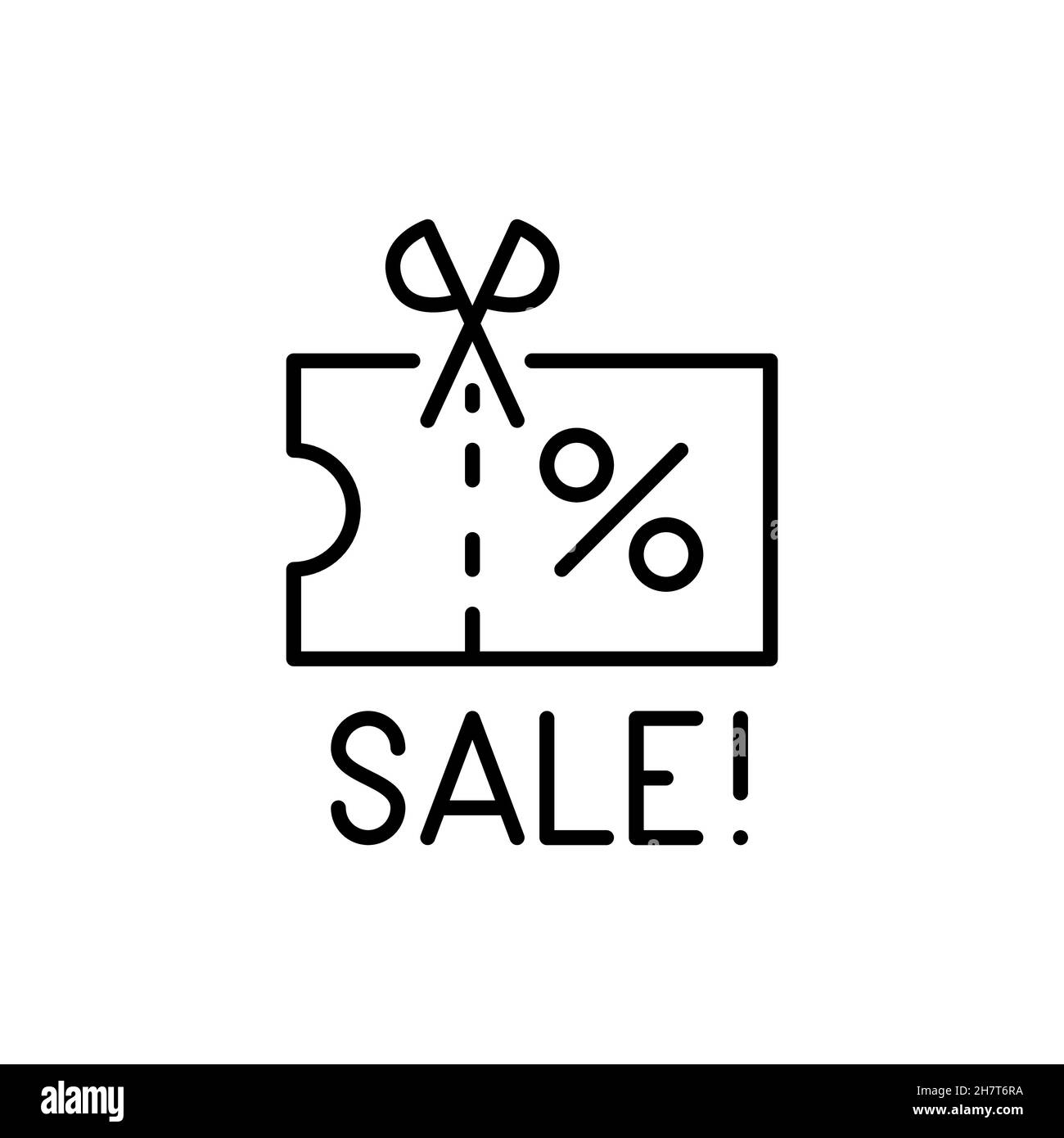 Sale coupon icon. Pixel perfect, editable stroke line art design Stock Vector