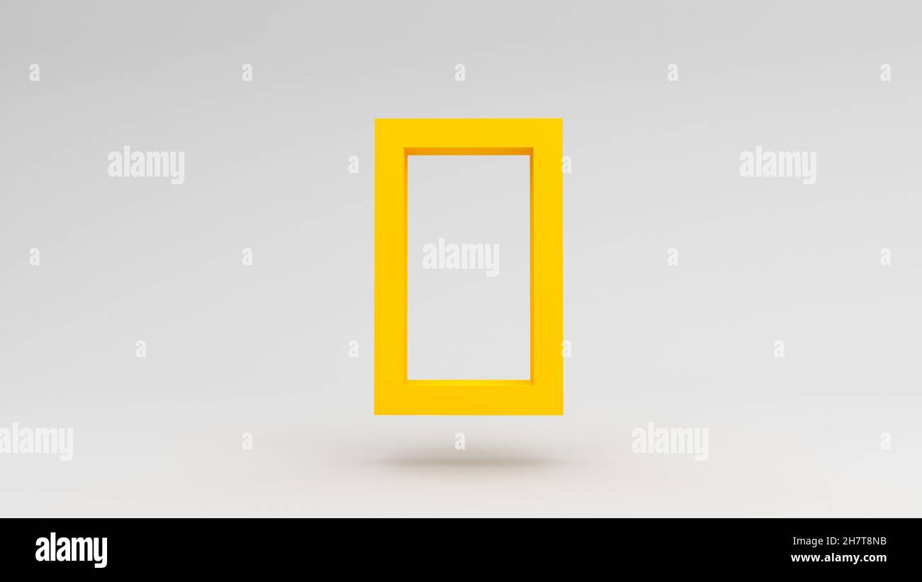 3d rendering of a square on a gray background Stock Photo - Alamy