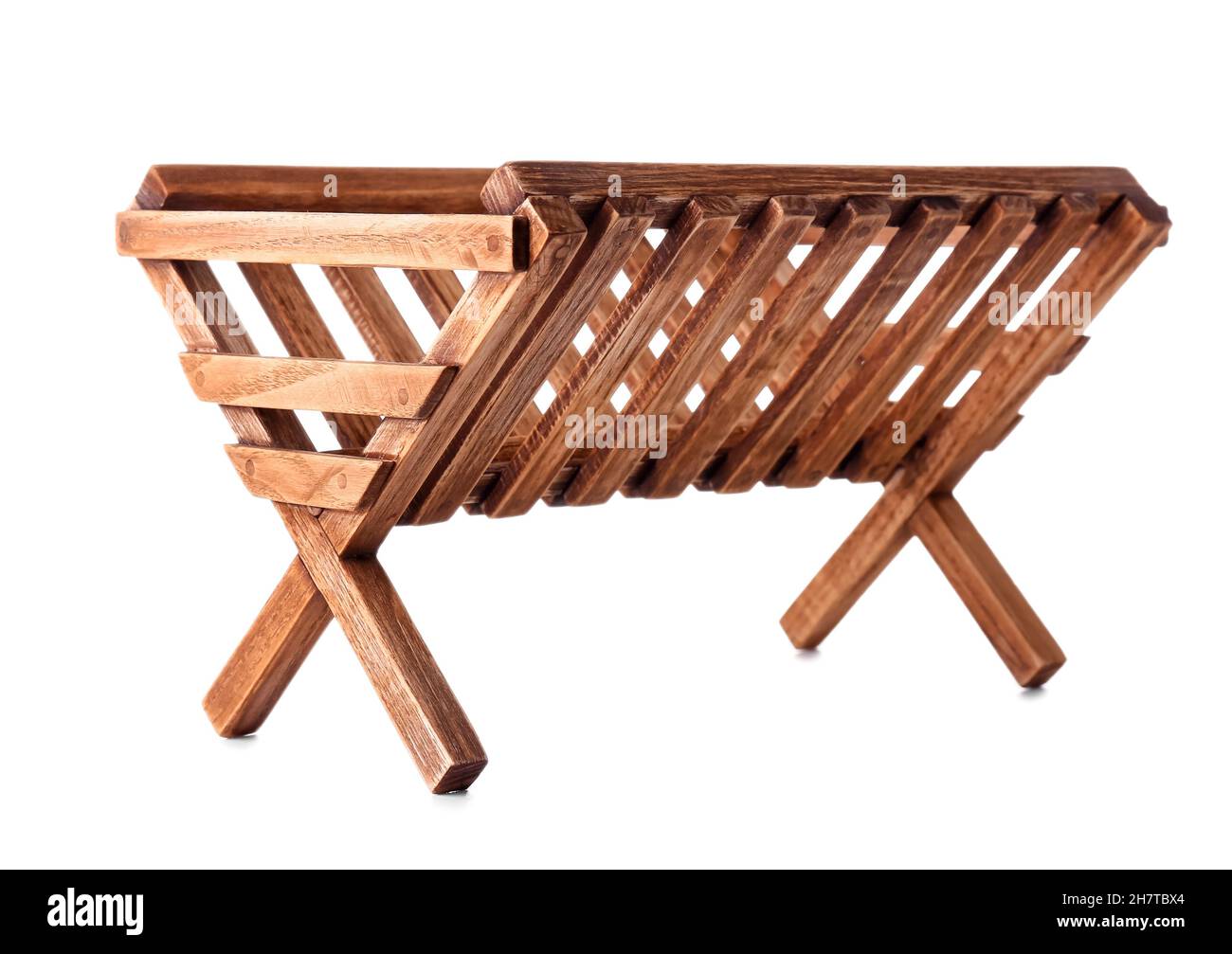 Wooden manger on white background Stock Photo - Alamy