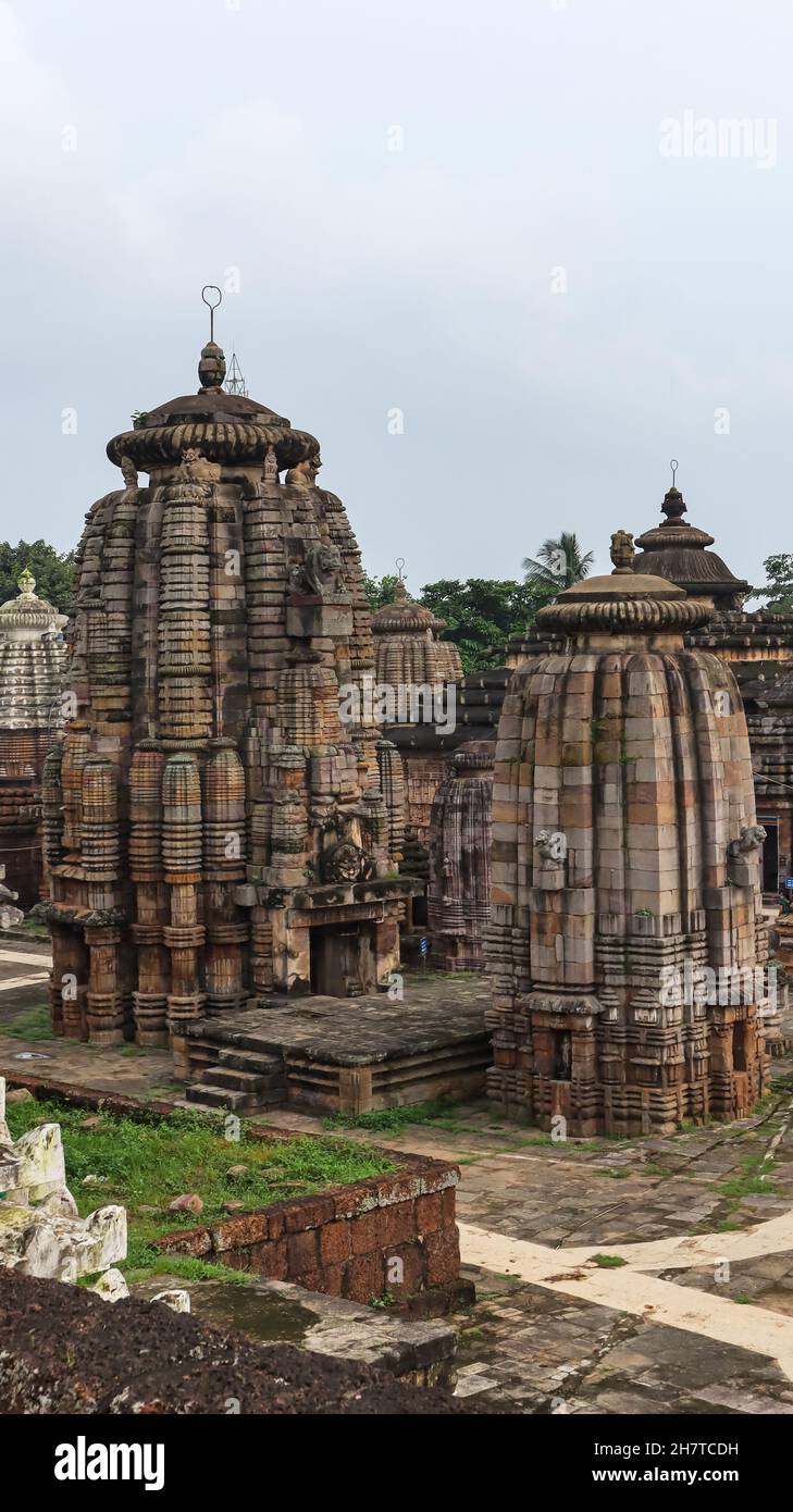 Temples of the Lingaraja temple complex, Bhubaneswar, Odisha, India. Stock Photo