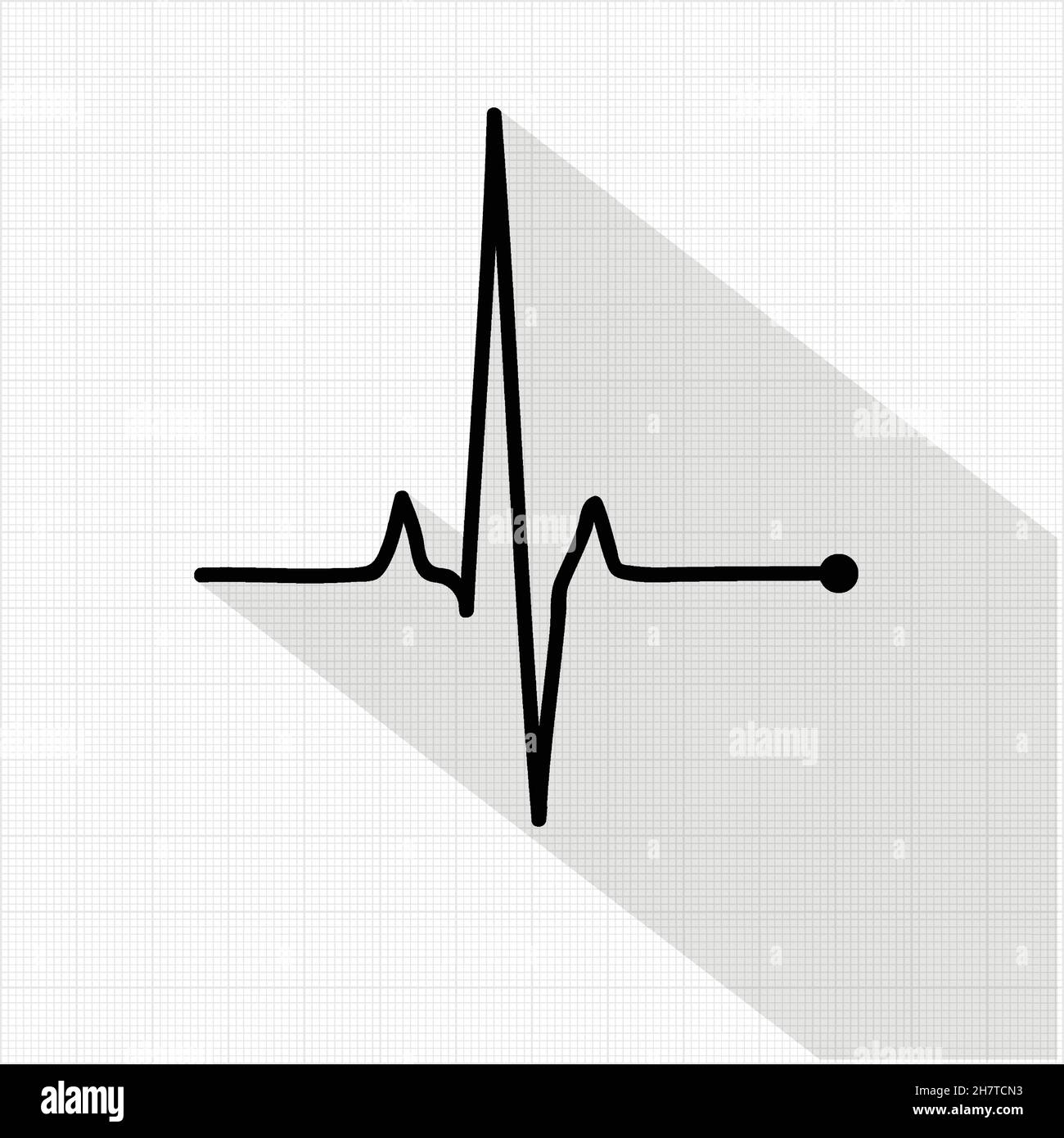 Vector pulse icon isolated over cardiogram grid, hospital related vector icon Stock Vector