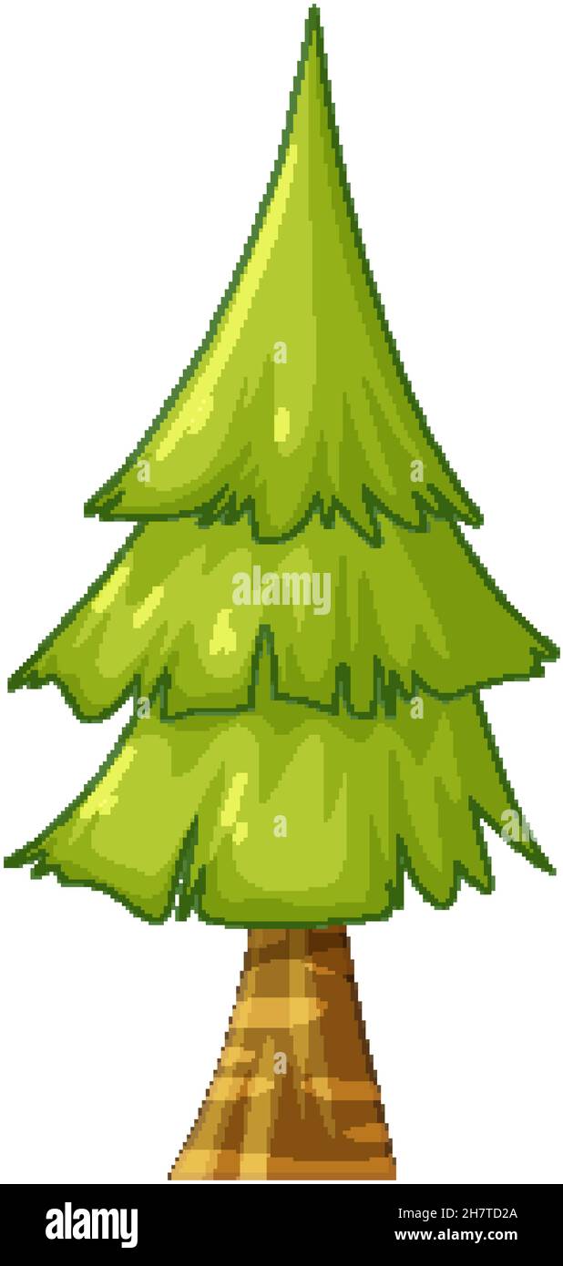 Isolated pine tree on white background illustration Stock Vector Image ...