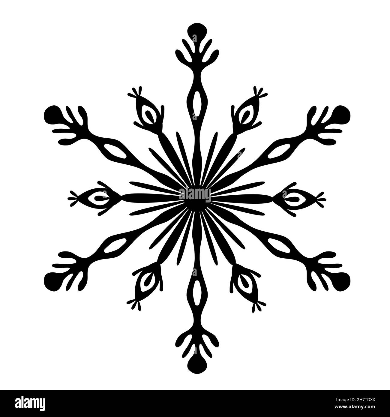 Snowflake icon. Isolated on white background. Vector Stock Vector Image ...