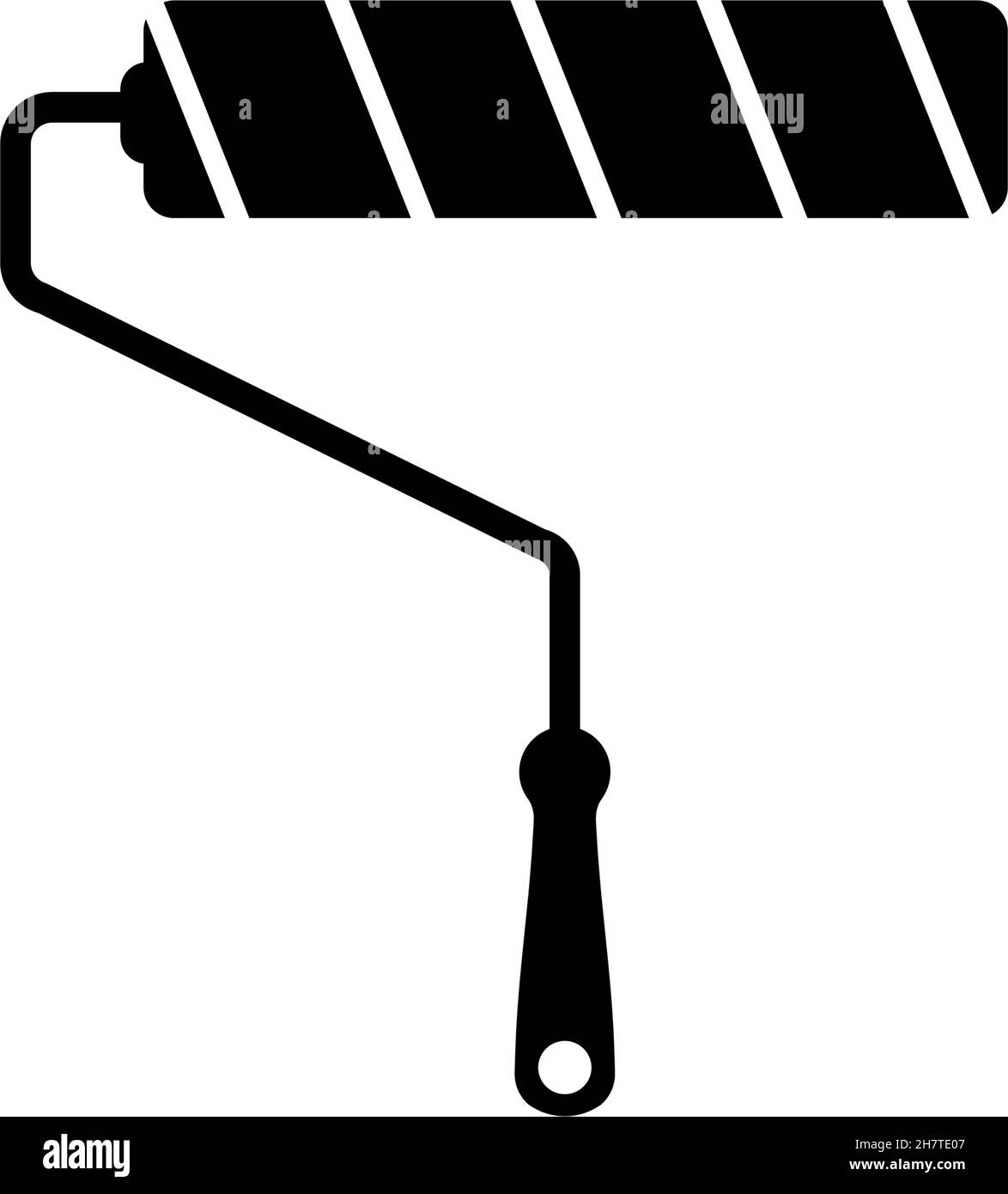 Paint roller icon design template vector isolated illustration Stock