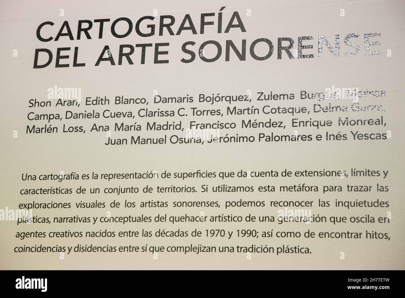 Art and painting exhibition titled "Cartographies of Sonoran Art" in the art gallery of the