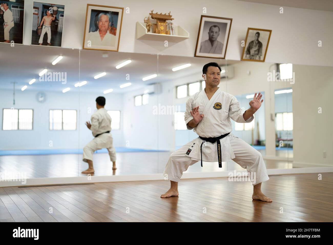 Norihiko Masuda training karate in Okinawa, Japan Okinawa Gojuryu