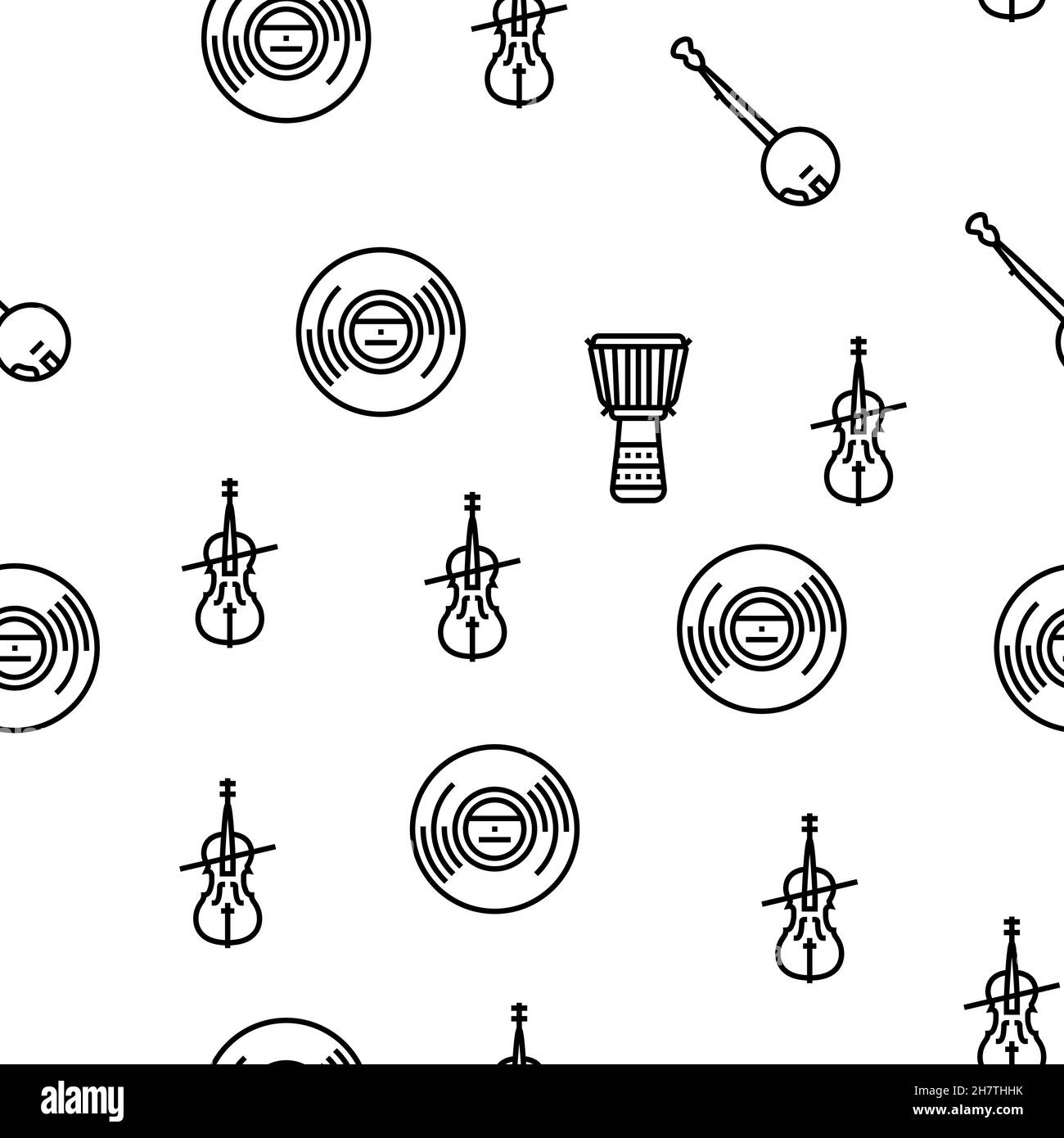Music Instruments Performance Vector Seamless Pattern Stock Vector ...
