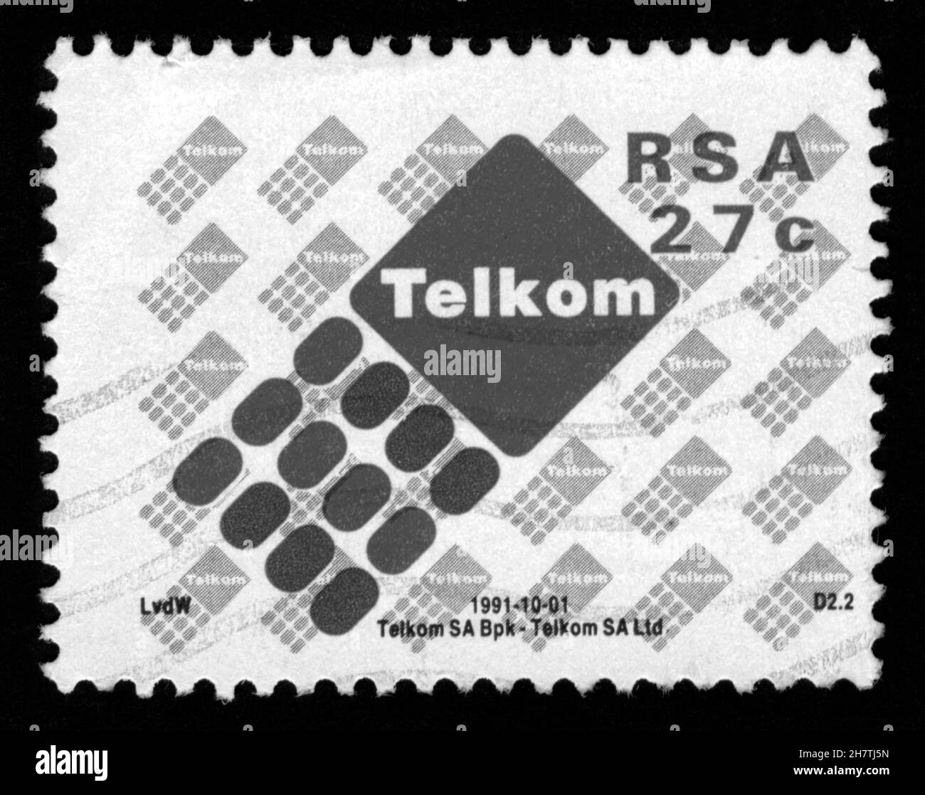 Stamp print in RSA, 1991,Telkom Stock Photo