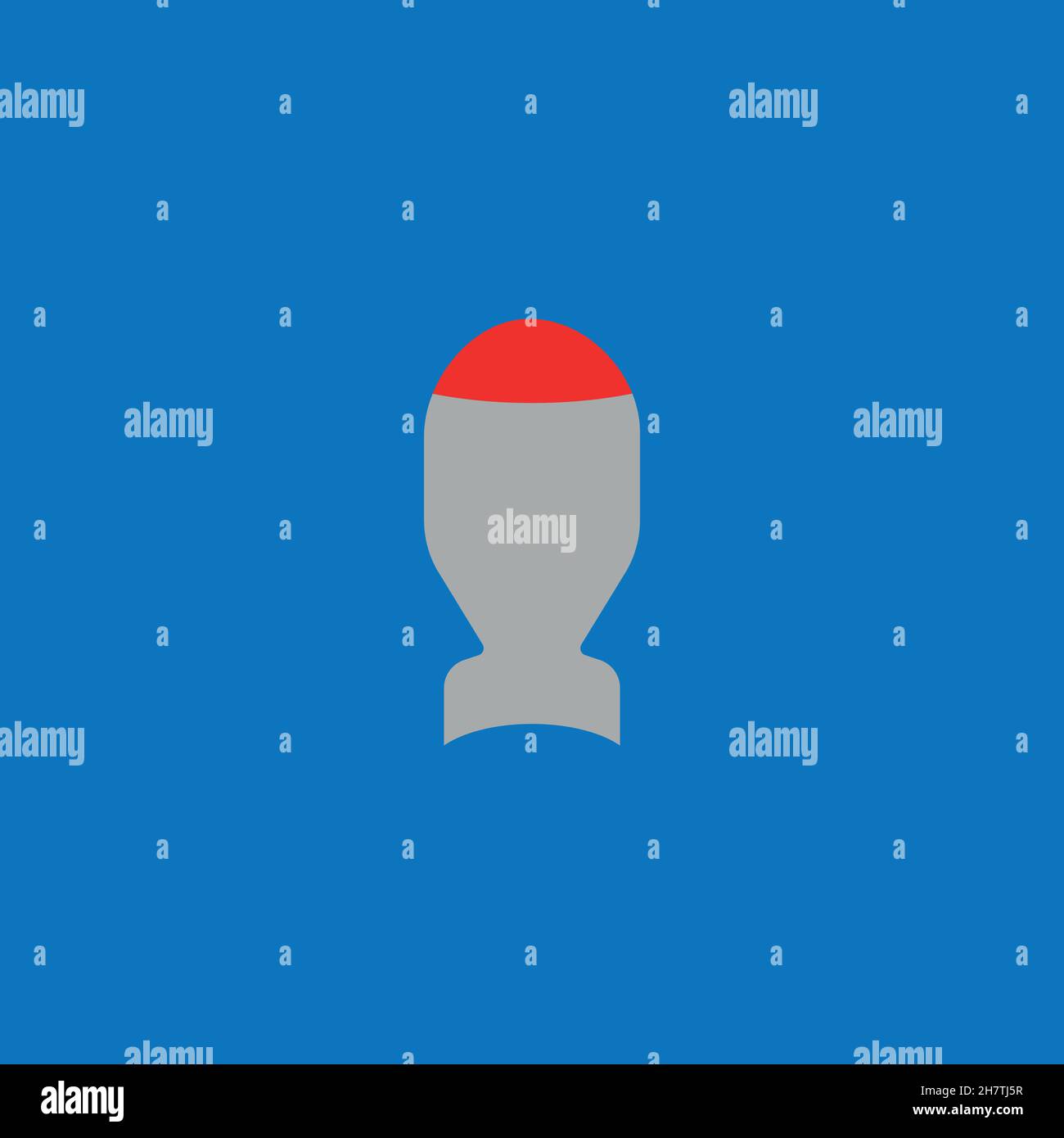 Rocket bomb line icon. Simple style no war poster background symbol. Logo design element. T-shirt printing. Vector for sticker. Stock Vector