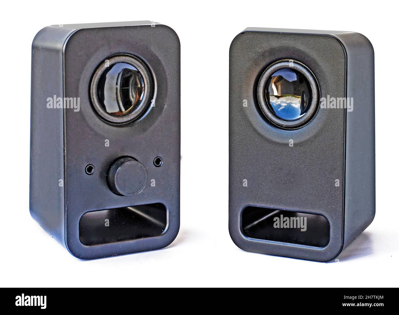 PC Speakers Isolated on White Background Stock Photo