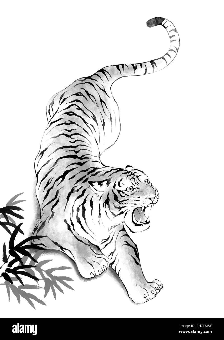 Tiger Painting Black And White