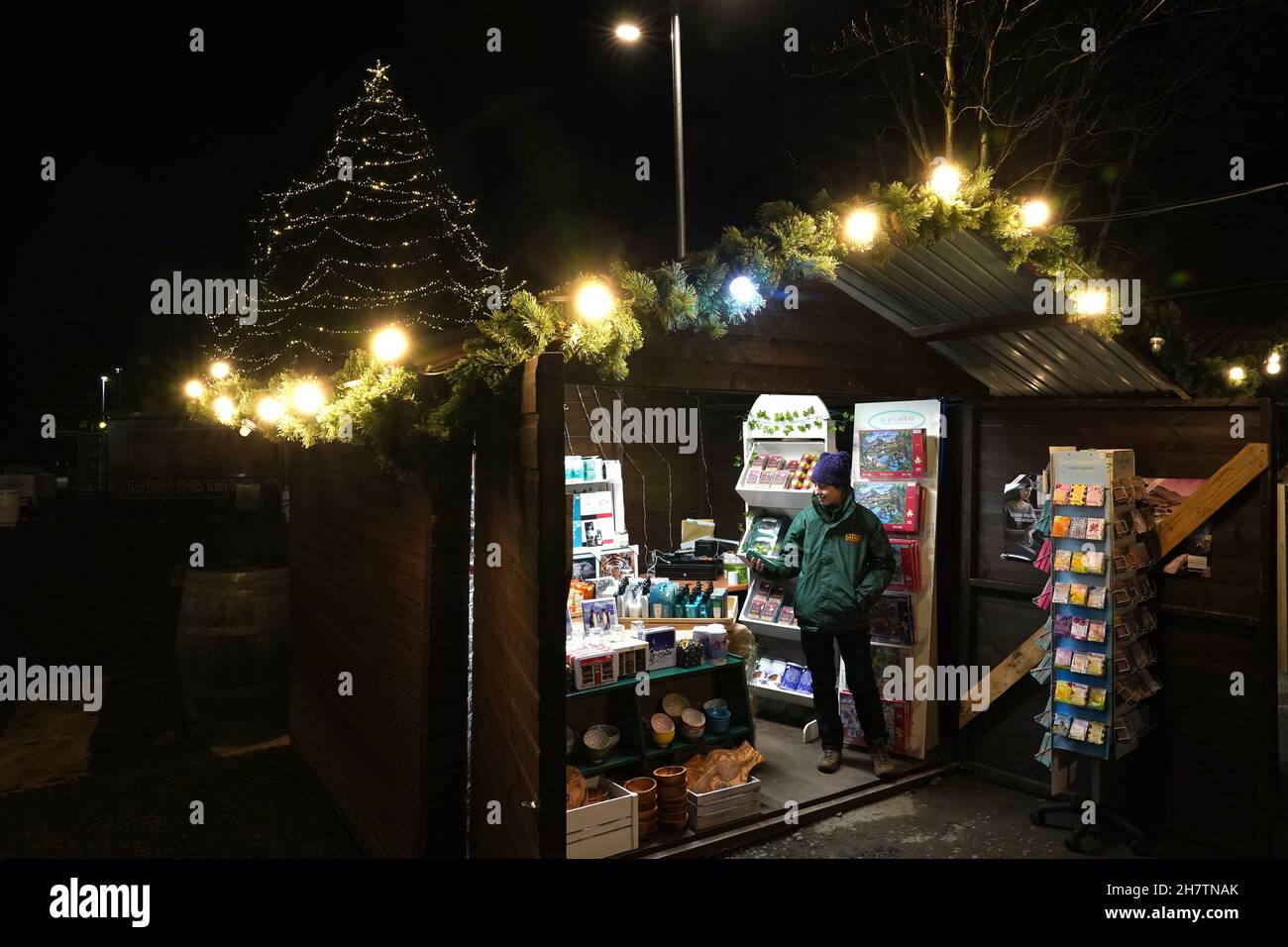 A view of the Christmas market at Blair Drummond Safari Park near