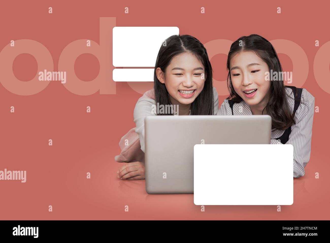 Asian Female Students Learn Coding Computer Programming Stock Photo Asian Female Students Learn Coding Computer Programming Stock Photo