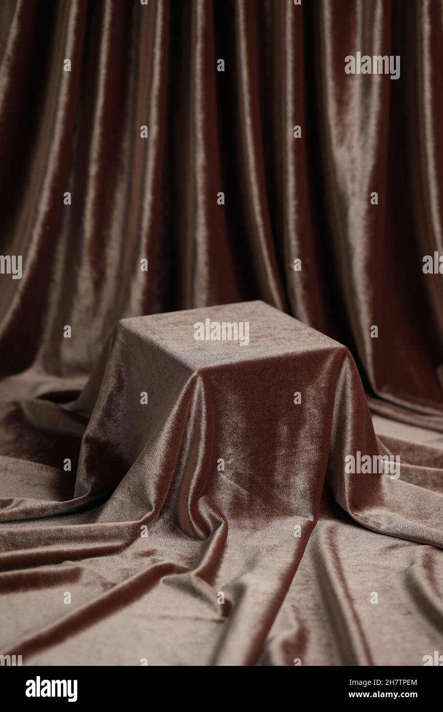 brown velvet fabric background Stock Photo - Alamy