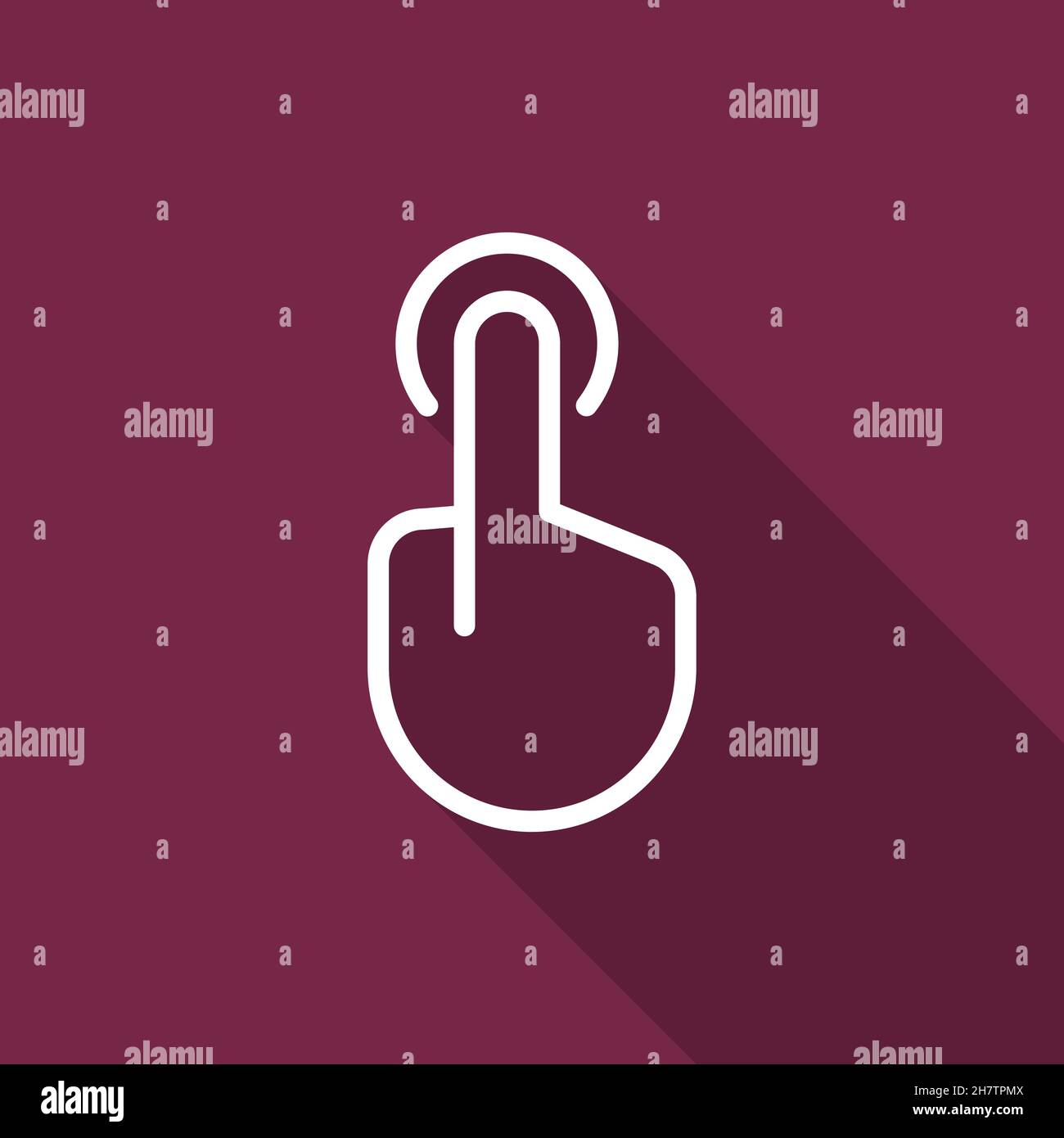 Hand click vector icon, flat design, long shadow, eps10 Stock Vector