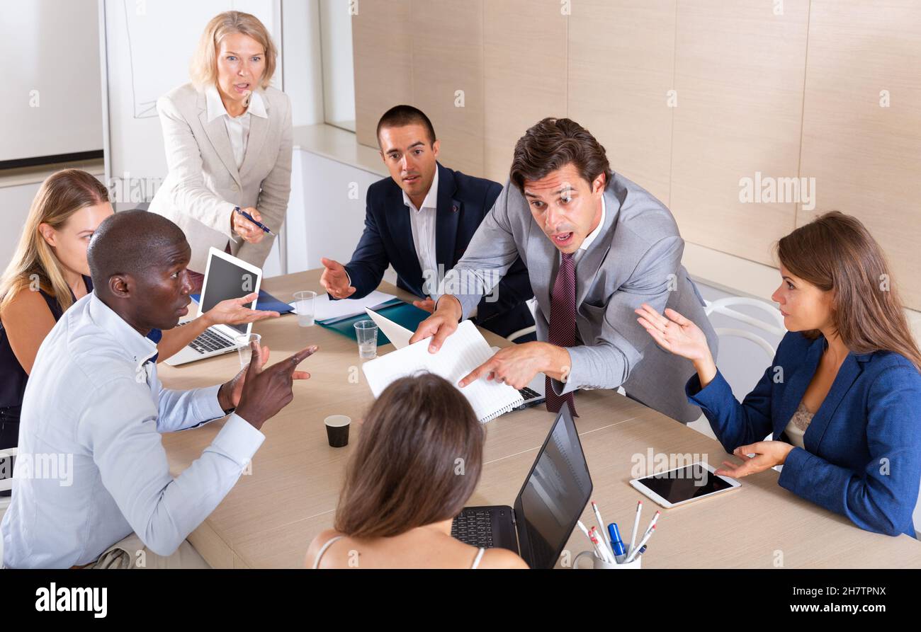 Business people discussing in meeting room Stock Photo Alamy