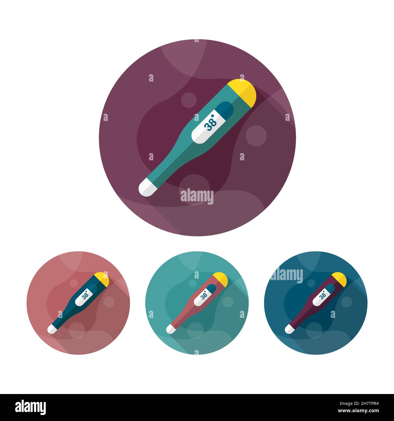 Thermometer vector icon, flat design, long shadow, eps10 Stock Vector