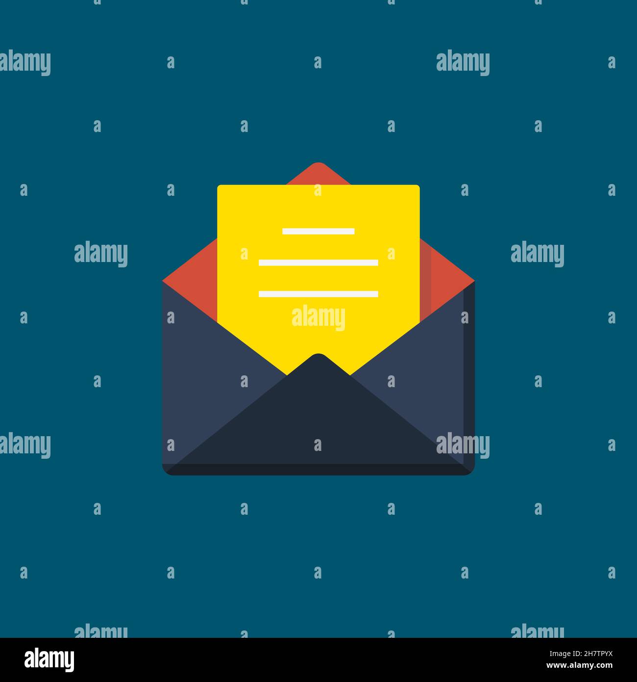 Open email vector icon symbol, flat design, eps10 Stock Vector