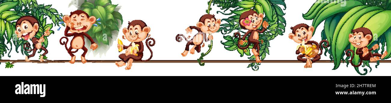 Monkeys zoo rope Stock Vector Images - Alamy