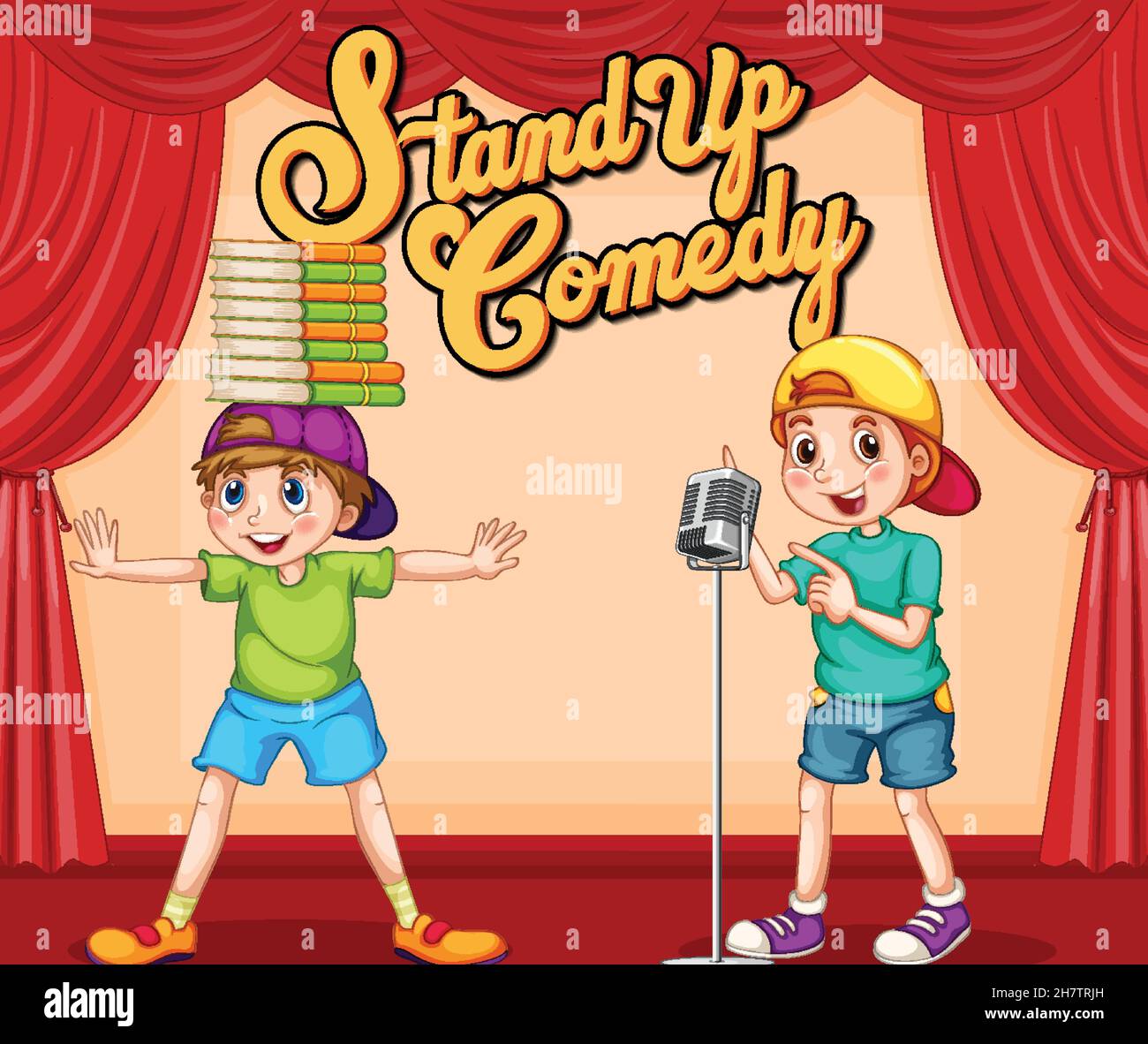 Children Performing Singing On Stage Illustration Stock Vector Image children-performing-singing-on-stage-illustration-stock-vector-image