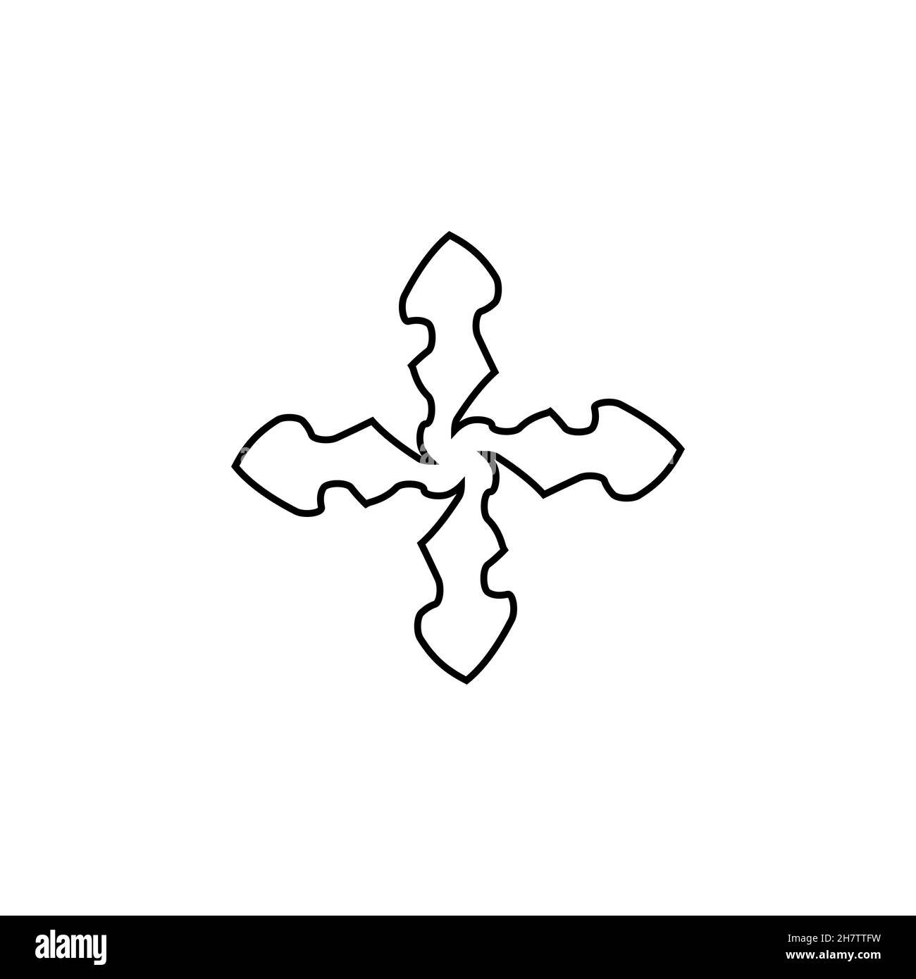 The Christian cross sticker design element